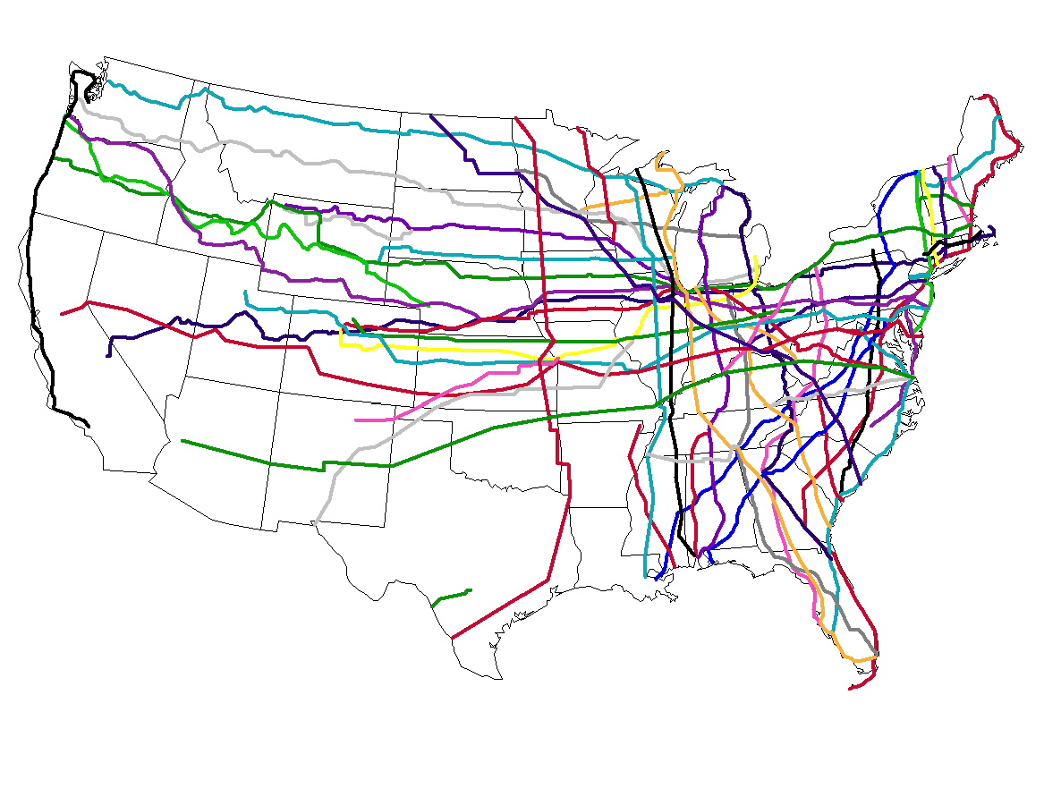 Map of US Highways included on Website