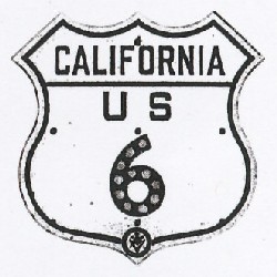 Historic shield for US 6 in California