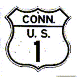 Historic shield for US 1 in Connecticut