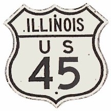 Historic shield for US 45 in Illinois