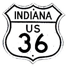 Historic shield for US 36 in Indiana
