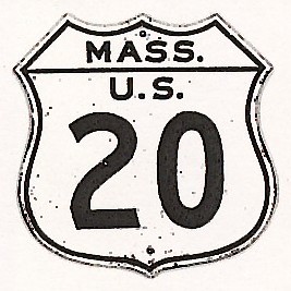 Historic shield for US 20 in Massachusetts