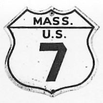 Historic shield for US 7 in Massachusetts