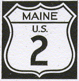 Historic shield for US 2 in Maine