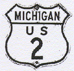Historic shield for US 2 in Michigan