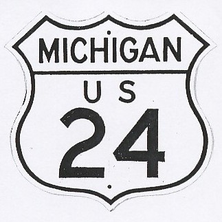 Historic shield for US 24 in Michigan