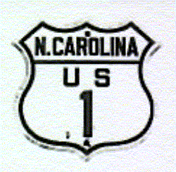 Historic shield for US 1 in North Carolina