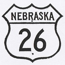 Historic shield for US 26 in Nebraska