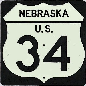 Historic shield for US 34 in Nebraska