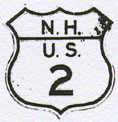 Historic shield for US 2 in New Hampshire