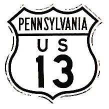 Historic shield for US 13 in Pennsylvania