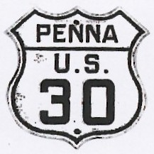 Historic shield for US 30 in Pennsylvania