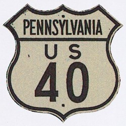 Historic shield for US 40 in Pennsylvania