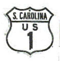 Historic shield for US 1 in South Carolina
