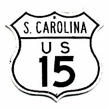Historic shield for US 15 in South Carolina