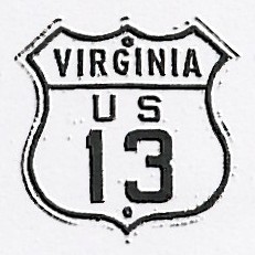 Historic shield for US 13 in Virginia