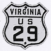 Historic shield for US 29 in Virginia
